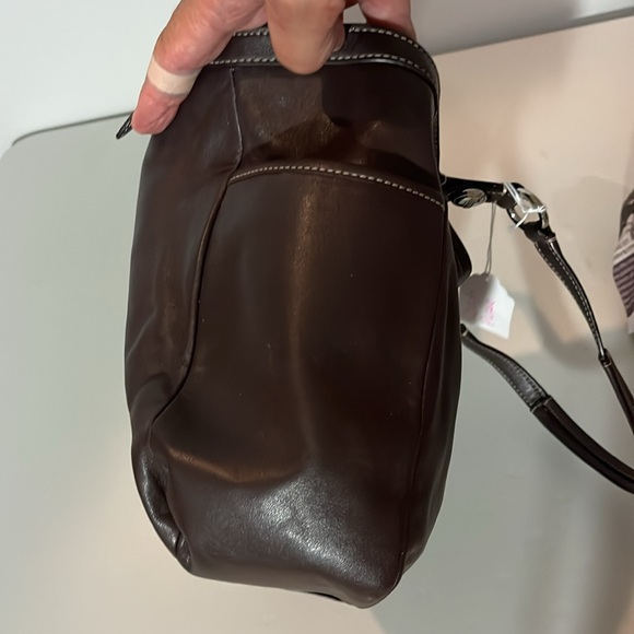 Coach Dark Brown Leather Tote - Picture 6 of 11